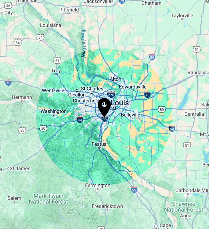 Map of Innovet Electric service area